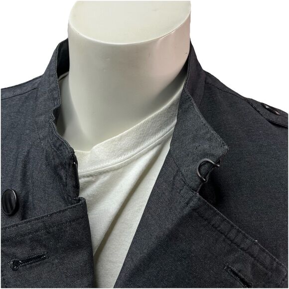 John Varvatos Mainline Men L/42 Asymmetrical Military Fleur De Lis Jacket Italy - Picture 8 of 16